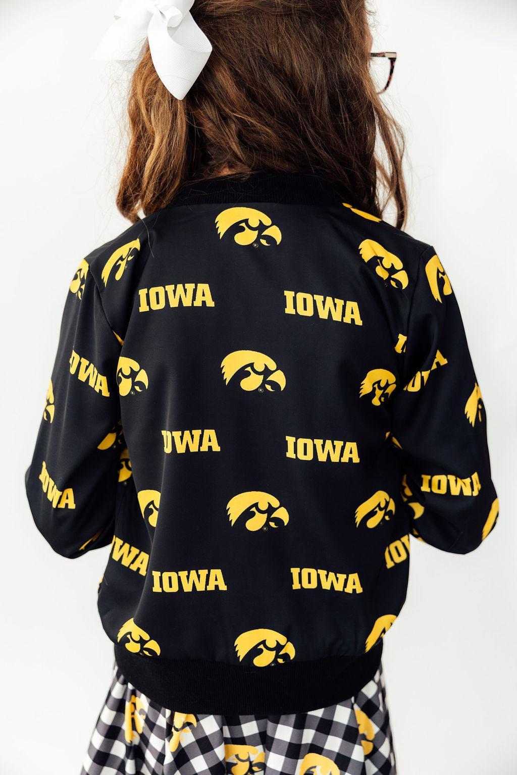 Iowa Black Tigerhawk Satin Jacket