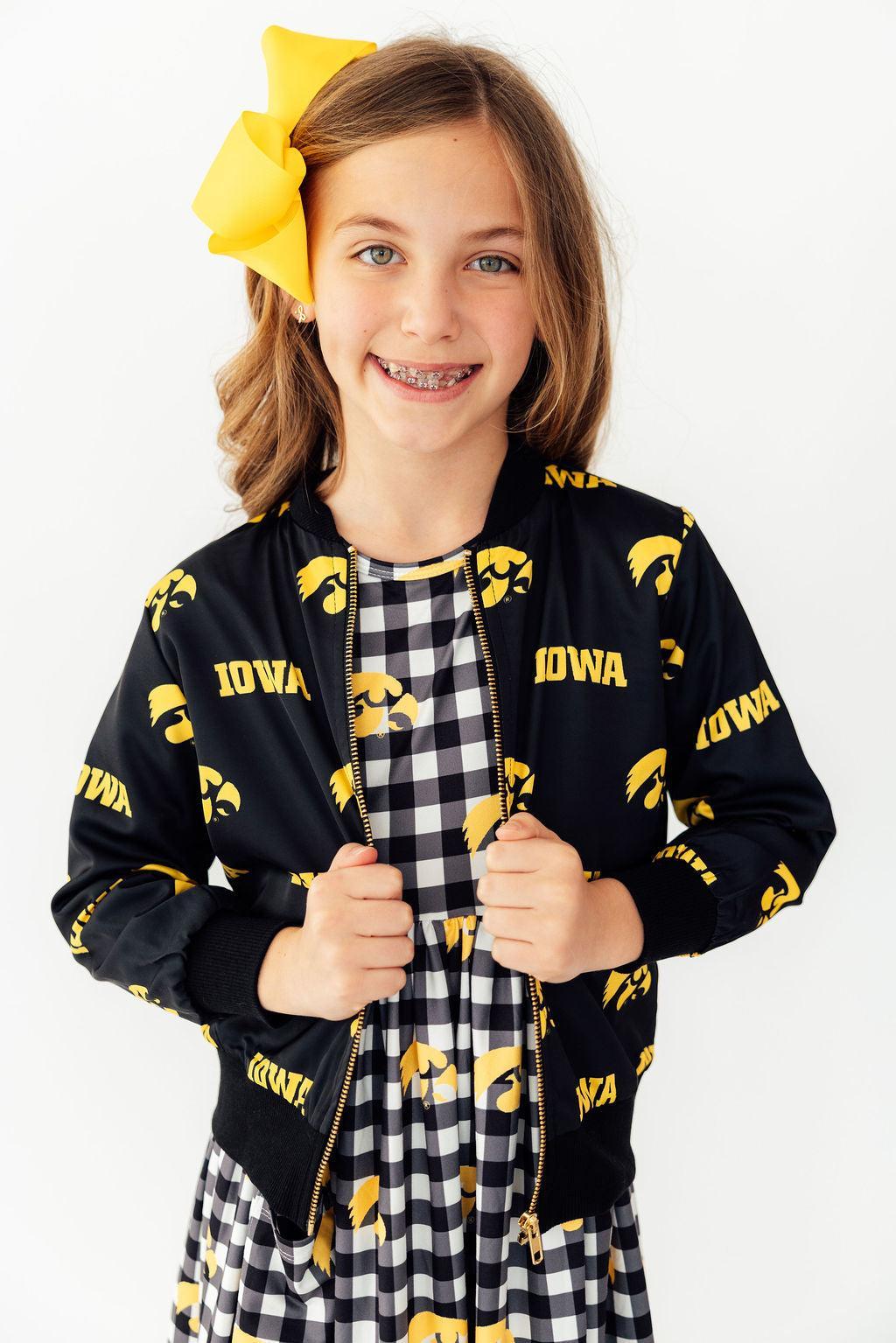 Iowa Black Tigerhawk Satin Jacket