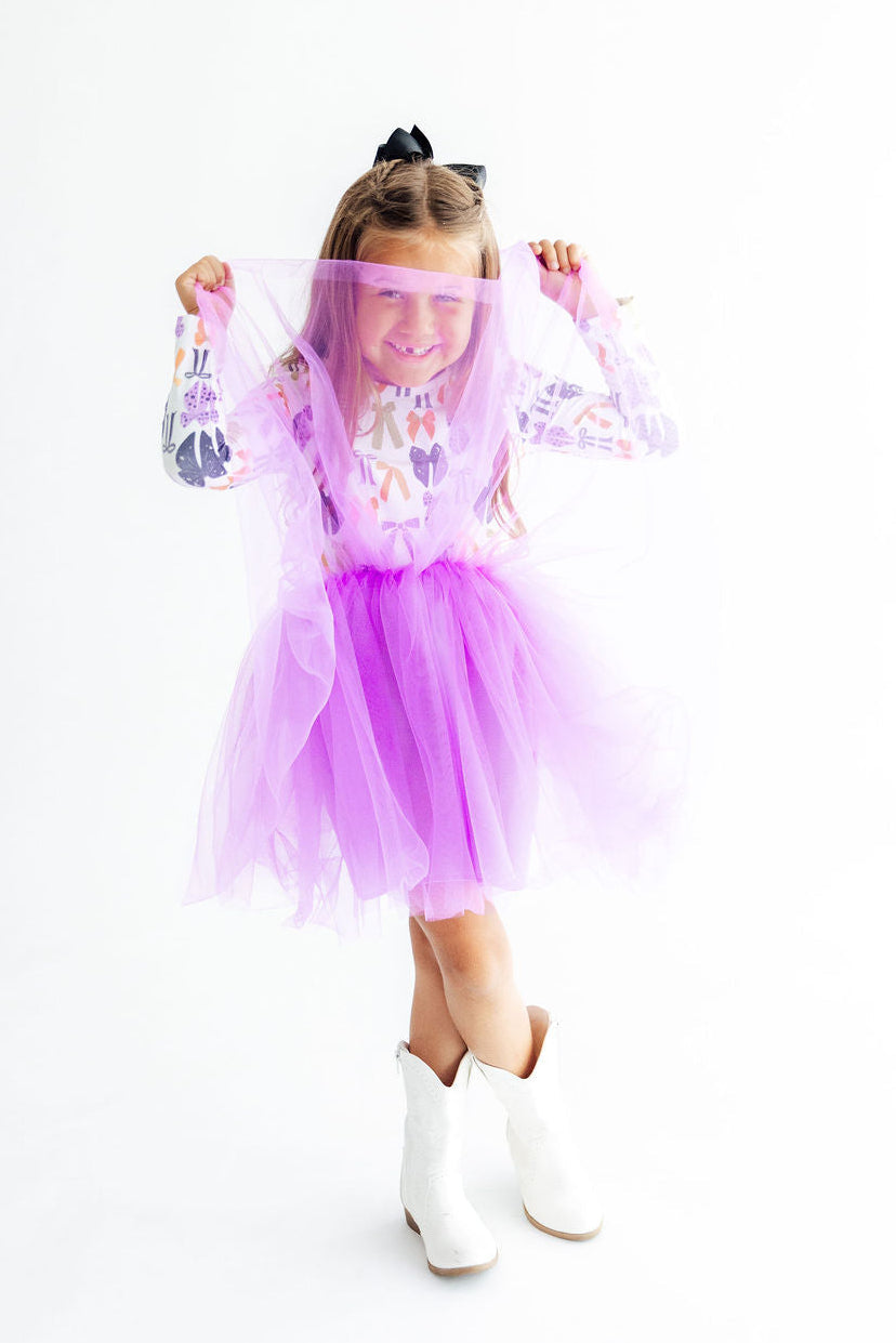 Tied with a Boo L/S Tutu Dress