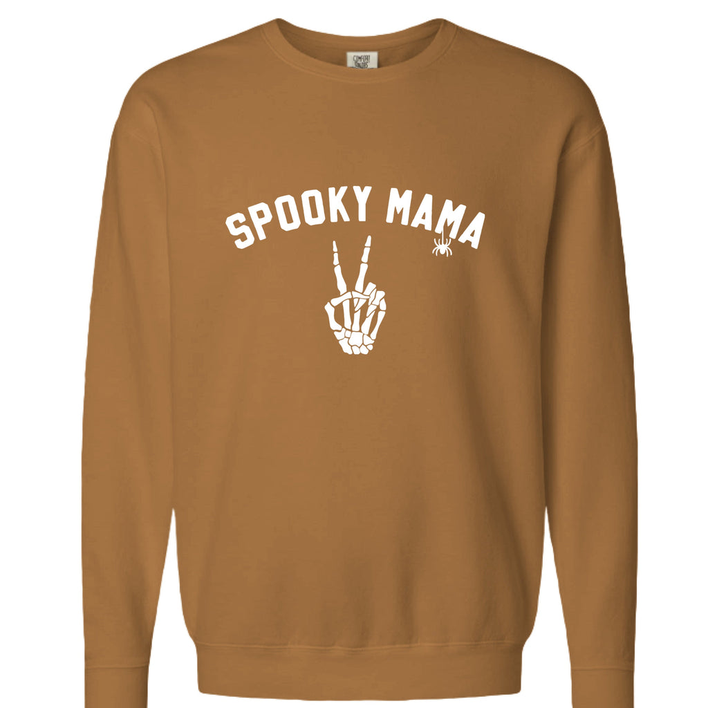 Womens 'Spooky Mama' Comfort Colors Crewneck Sweatshirt