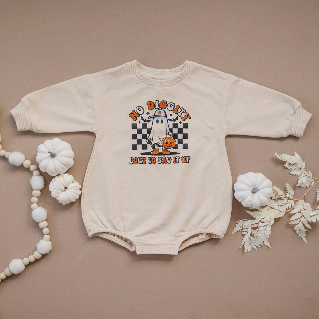 No Diggity Bout to Bag It Up Organic Cotton Sweatshirt Romper