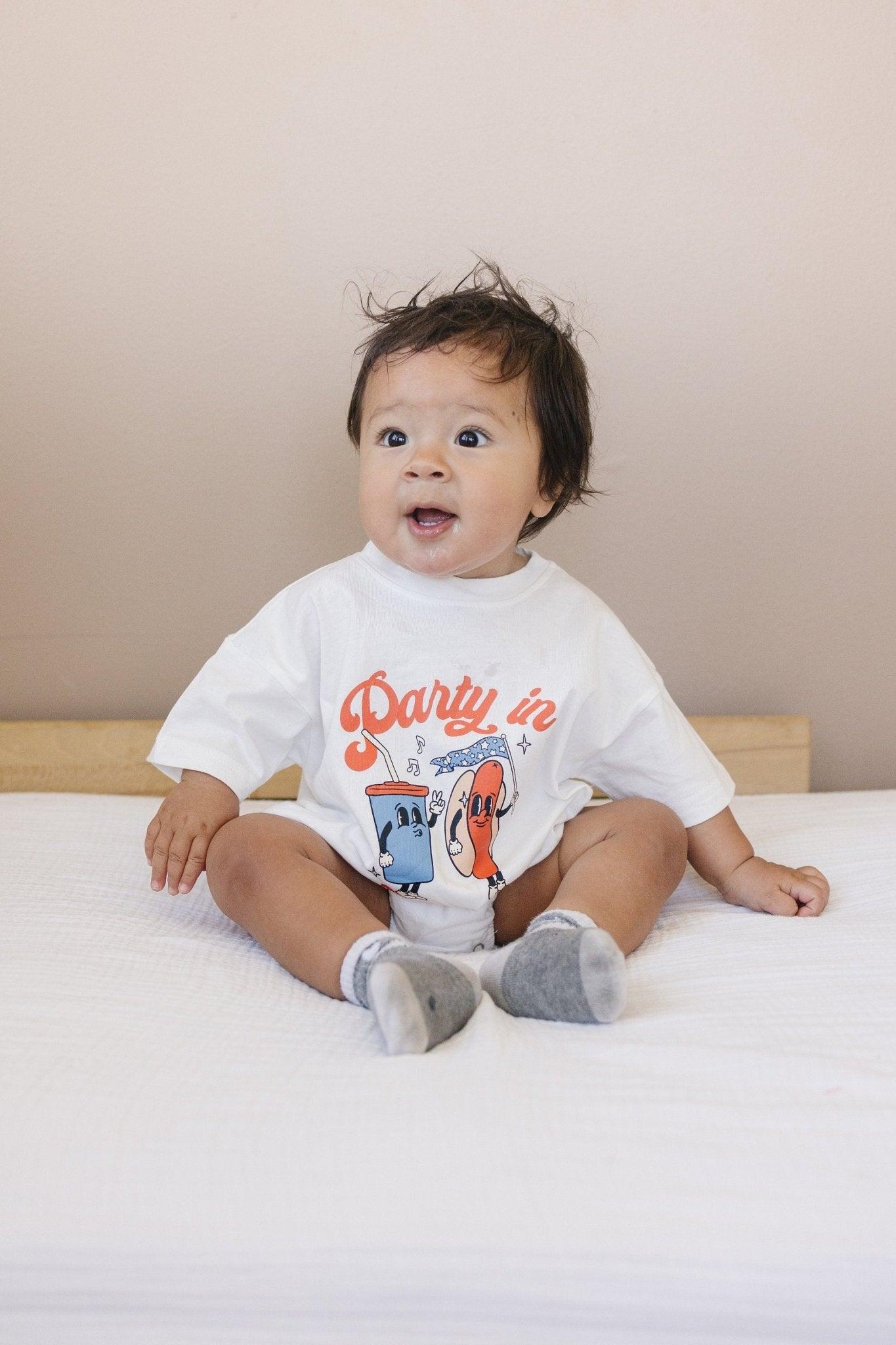 Party in the USA Graphic Tee or T-Shirt Romper