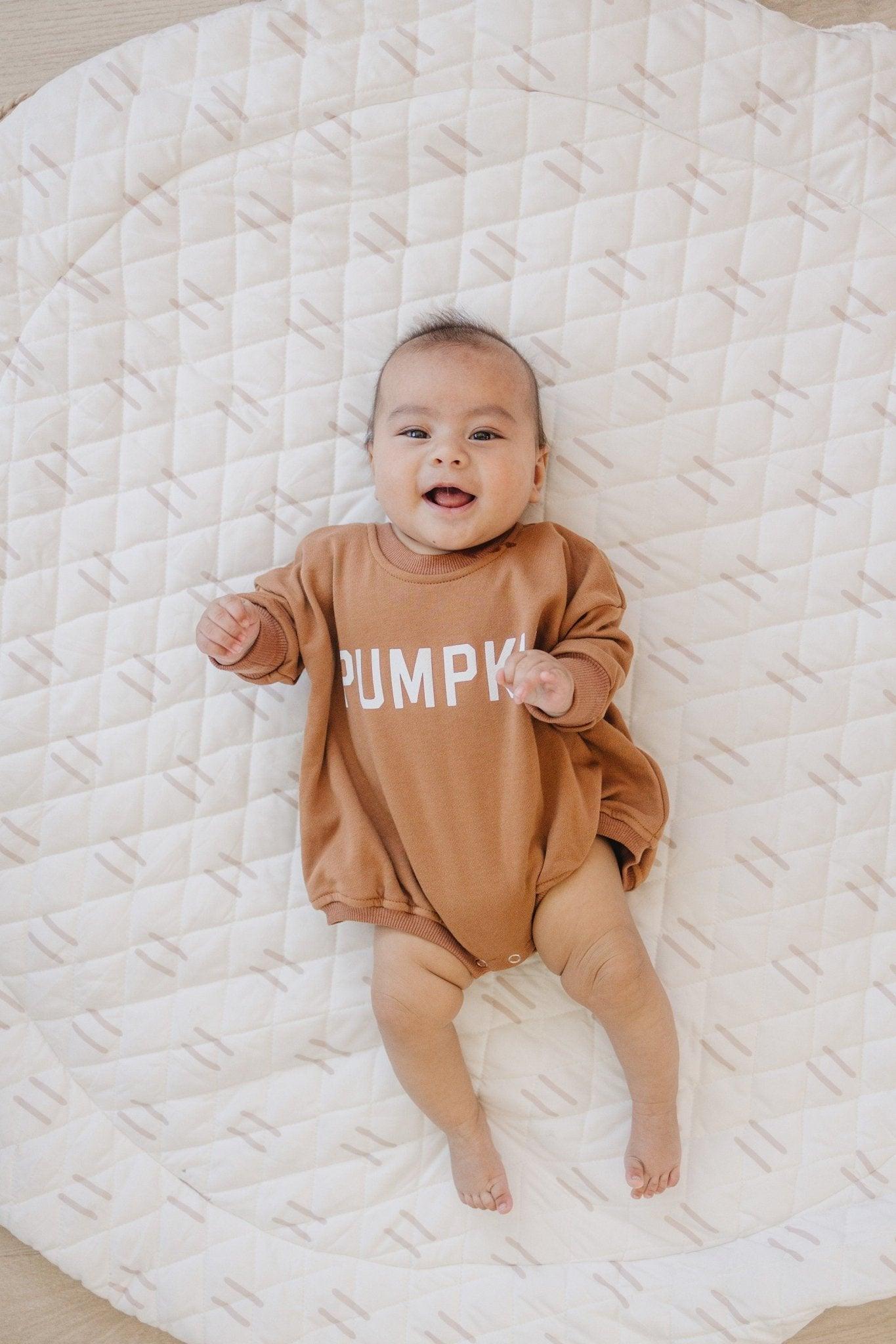 Pumpkin Sweatshirt or Sweatshirt Romper - Cream or Orange