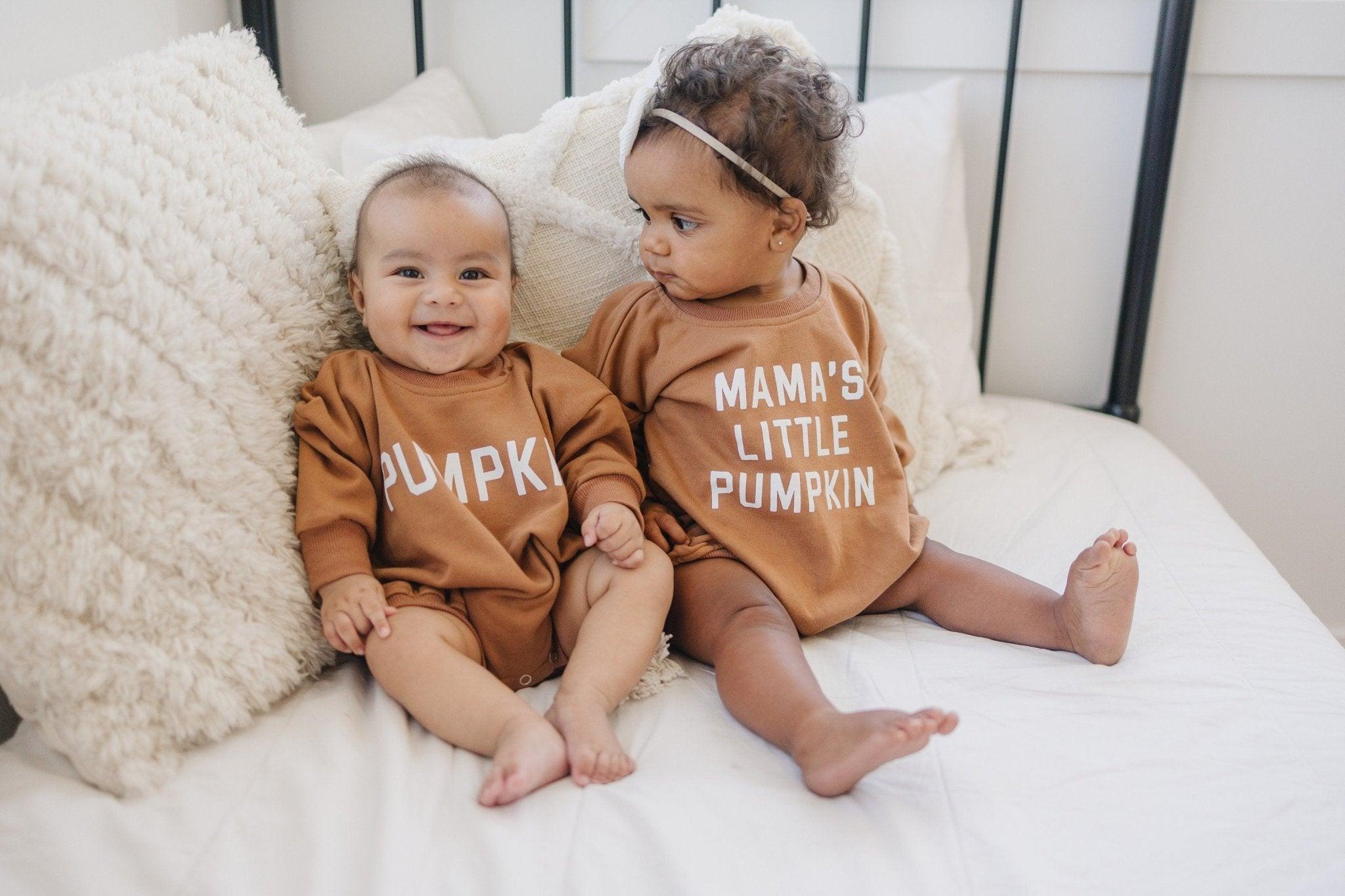 Pumpkin Sweatshirt or Sweatshirt Romper - Cream or Orange