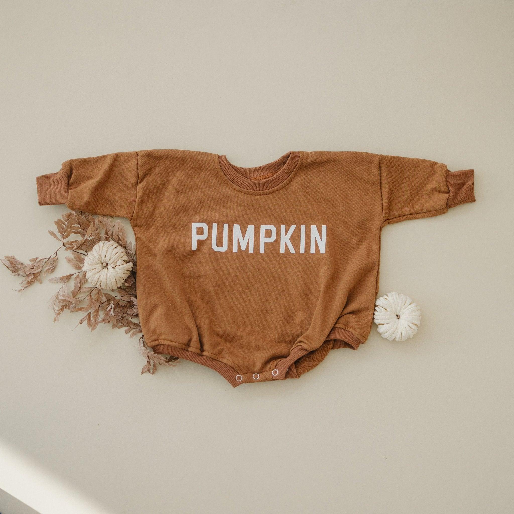 Pumpkin Sweatshirt or Sweatshirt Romper - Cream or Orange