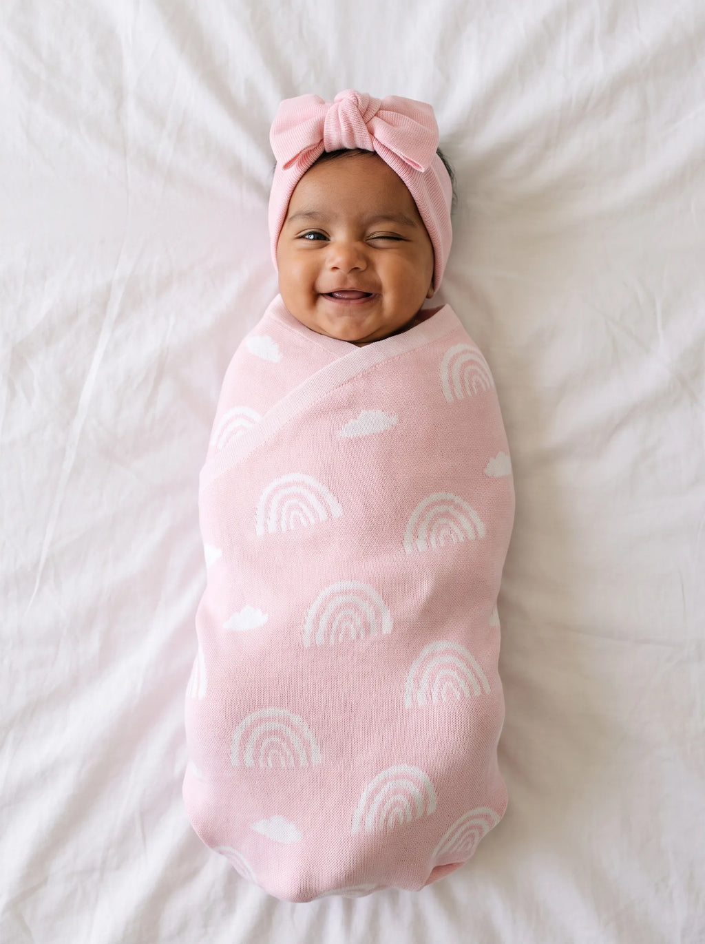Rainbow Jacquard Knit Baby Blanket