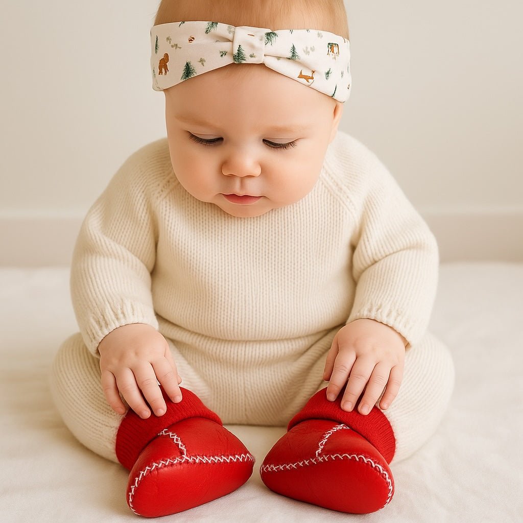 cozy booties| red