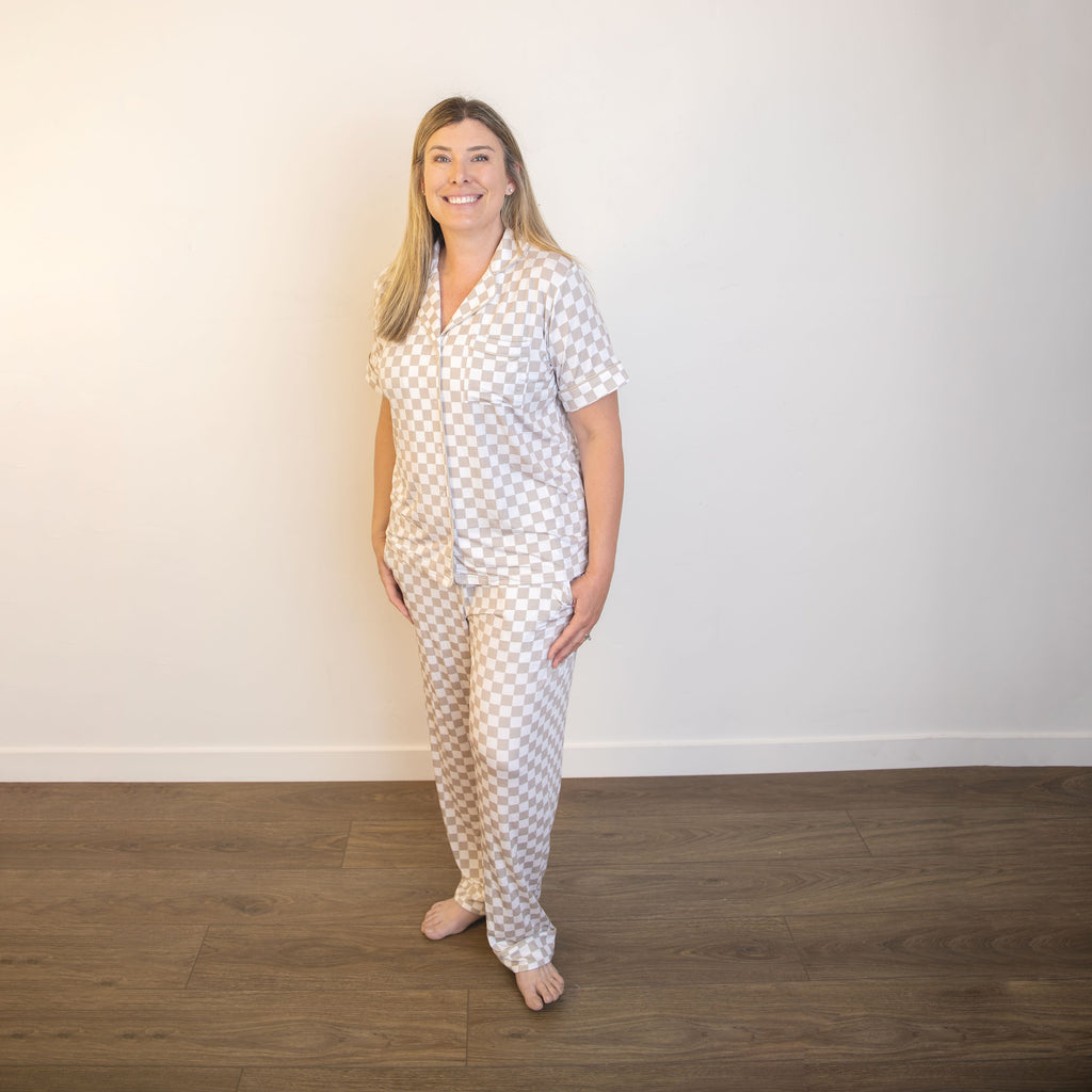 Button-Up Luxe Short Sleeve Adult Pajamas