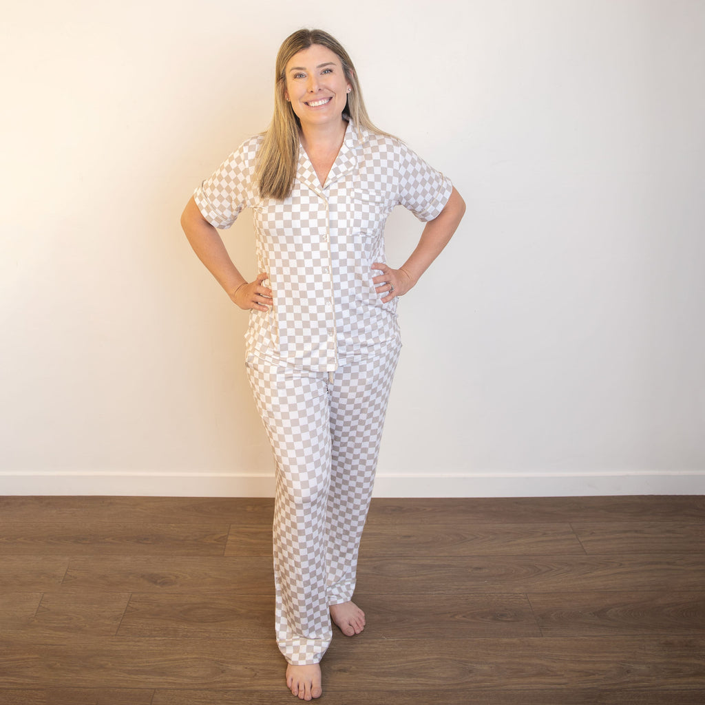Button-Up Luxe Short Sleeve Adult Pajamas