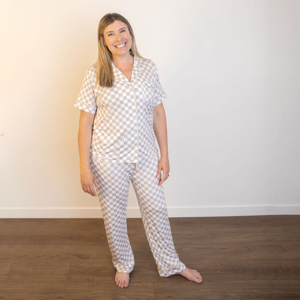 Button-Up Luxe Short Sleeve Adult Pajamas
