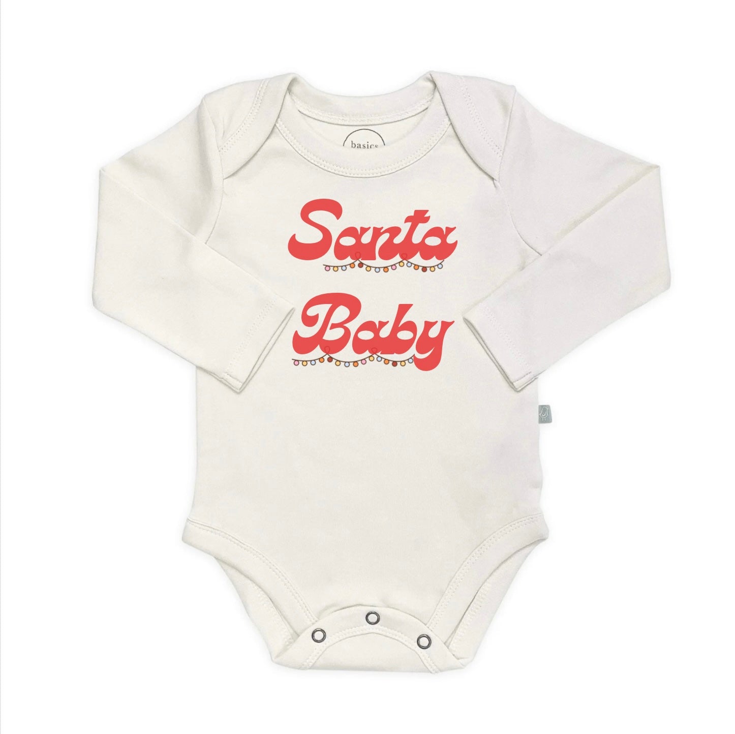 long sleeve graphic bodysuit | Santa Baby
