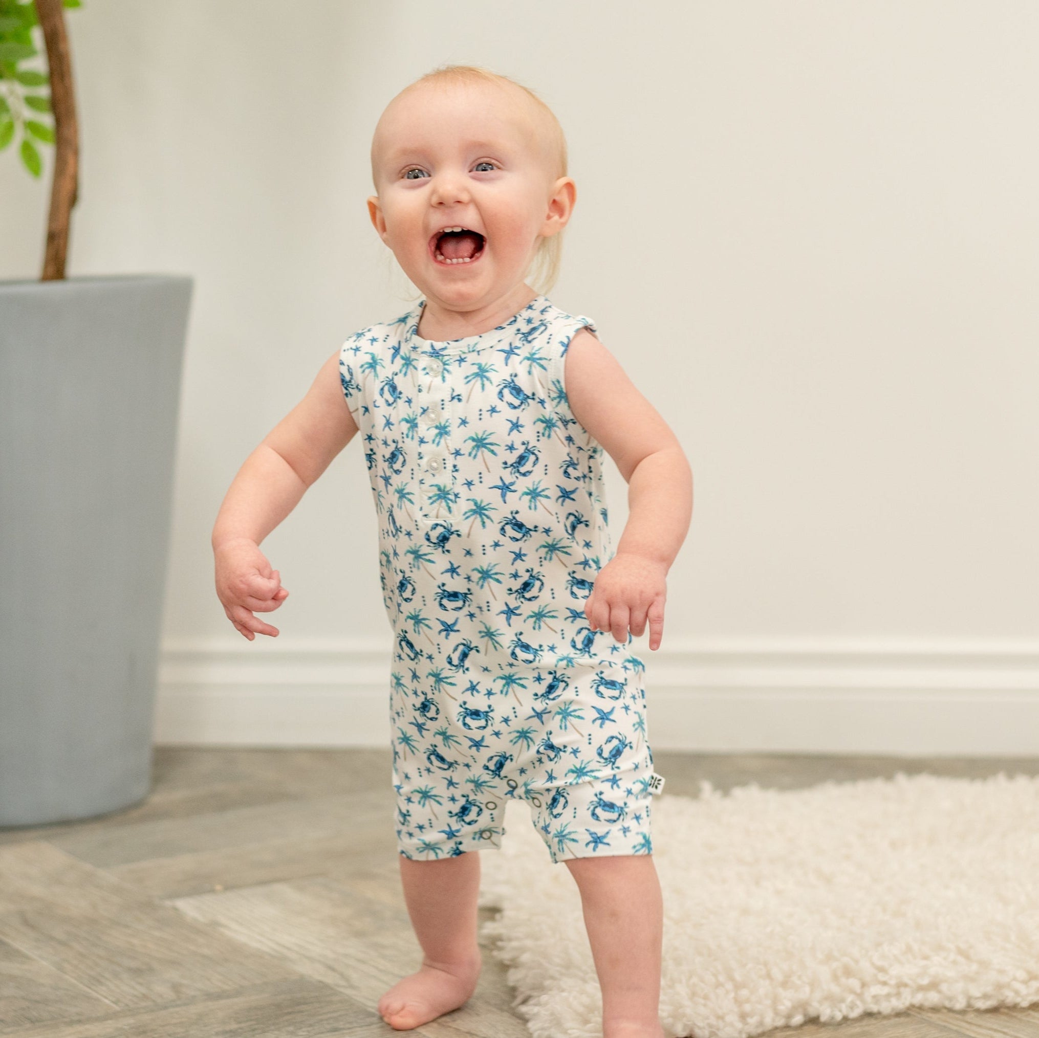 Blue Crabs Tank Romper