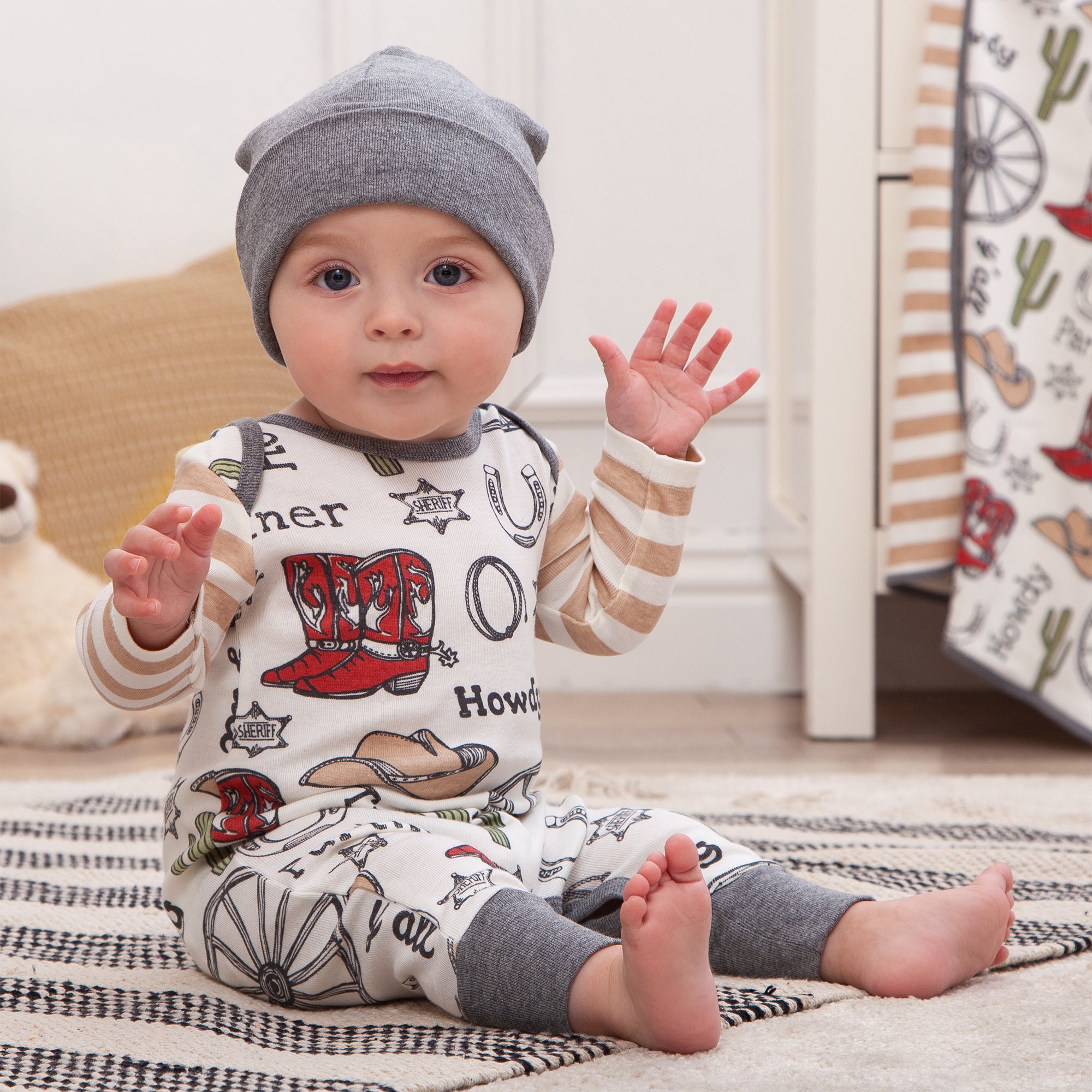 Western Cowboy Howdy Partner Cotton Romper