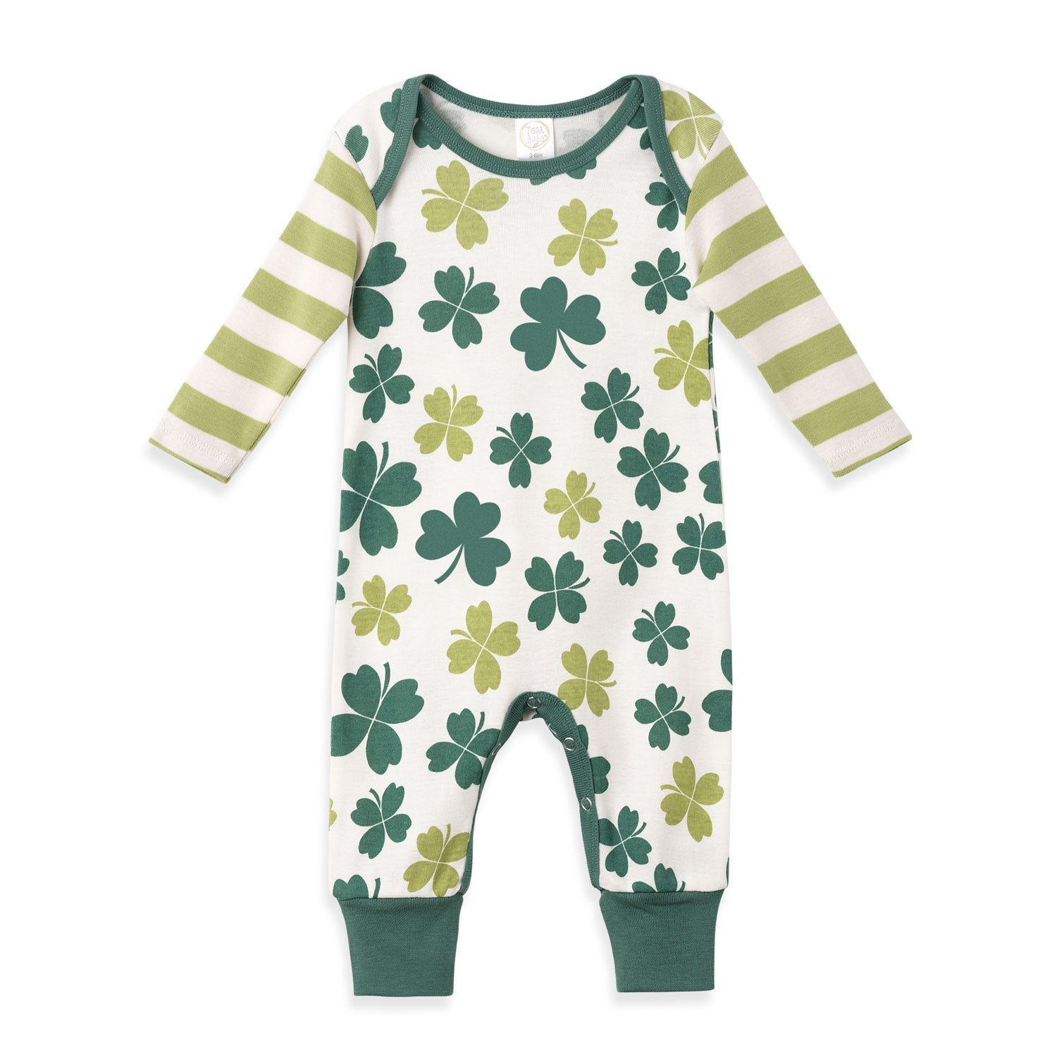 Baby's St. Patty's Shamrocks & Clovers Cotton Romper