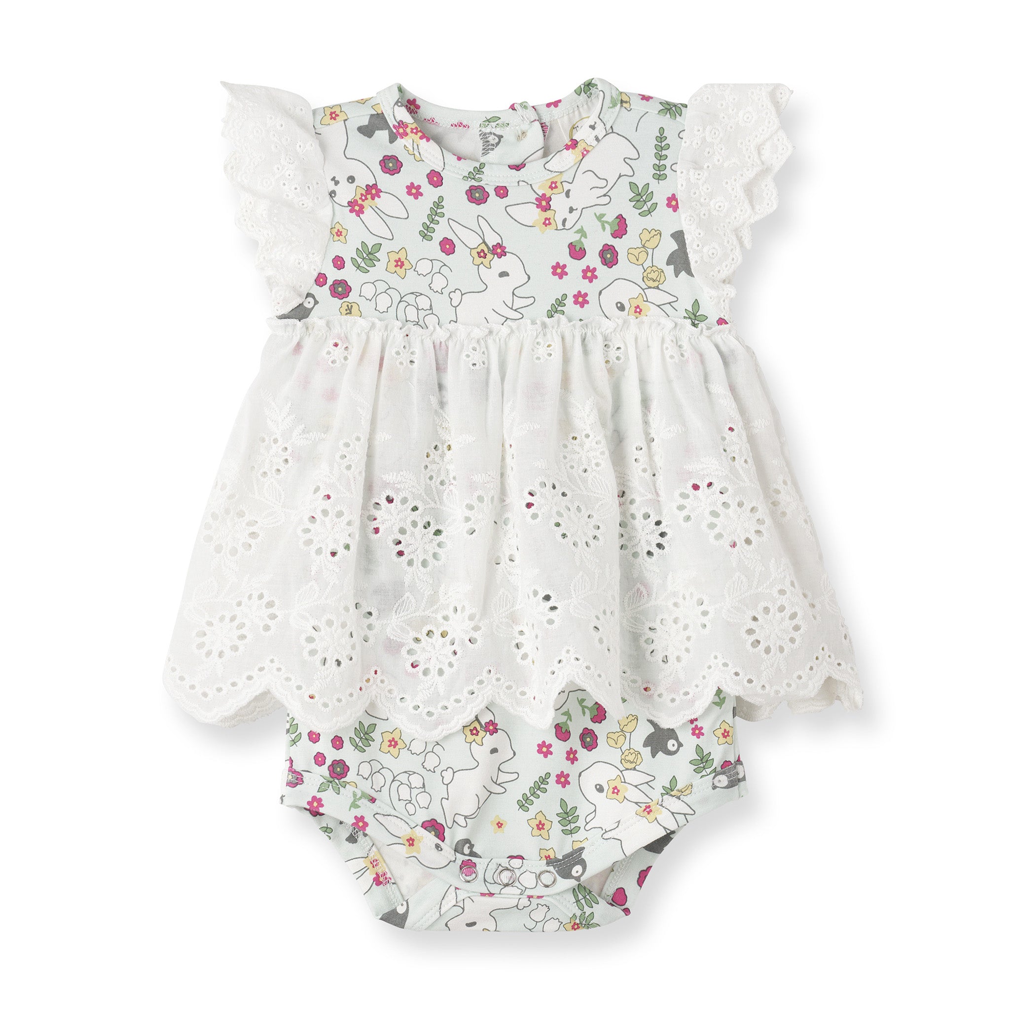 Baby Girl's Cottontail Garden Bamboo Skirted Bodysuit
