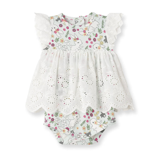 Baby Girl's Cottontail Garden Bamboo Skirted Bodysuit