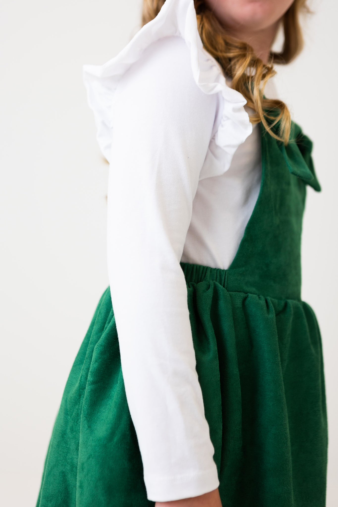 Evergreen Faux Suede Pinafore