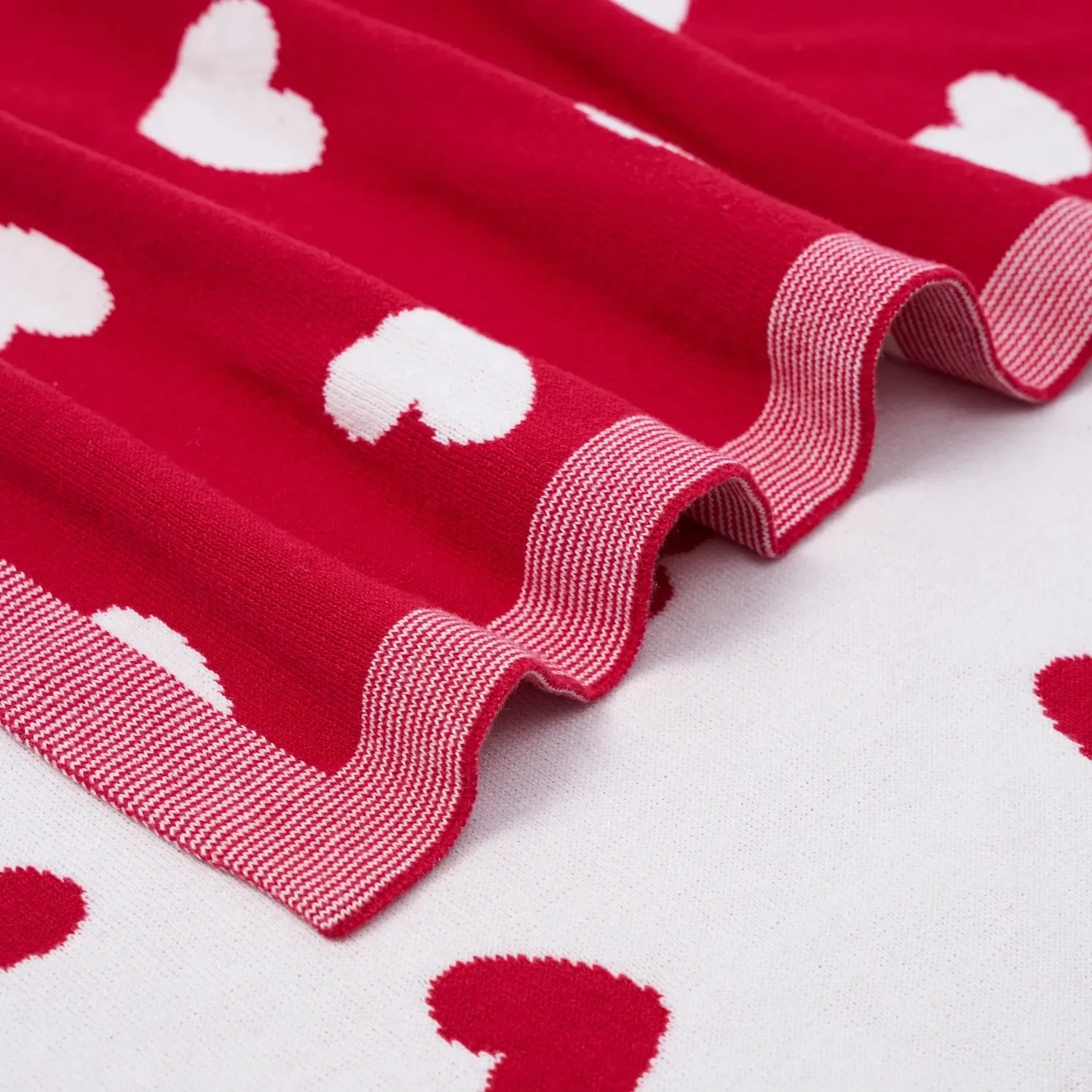 Valentine Heart Jacquard Baby Blanket