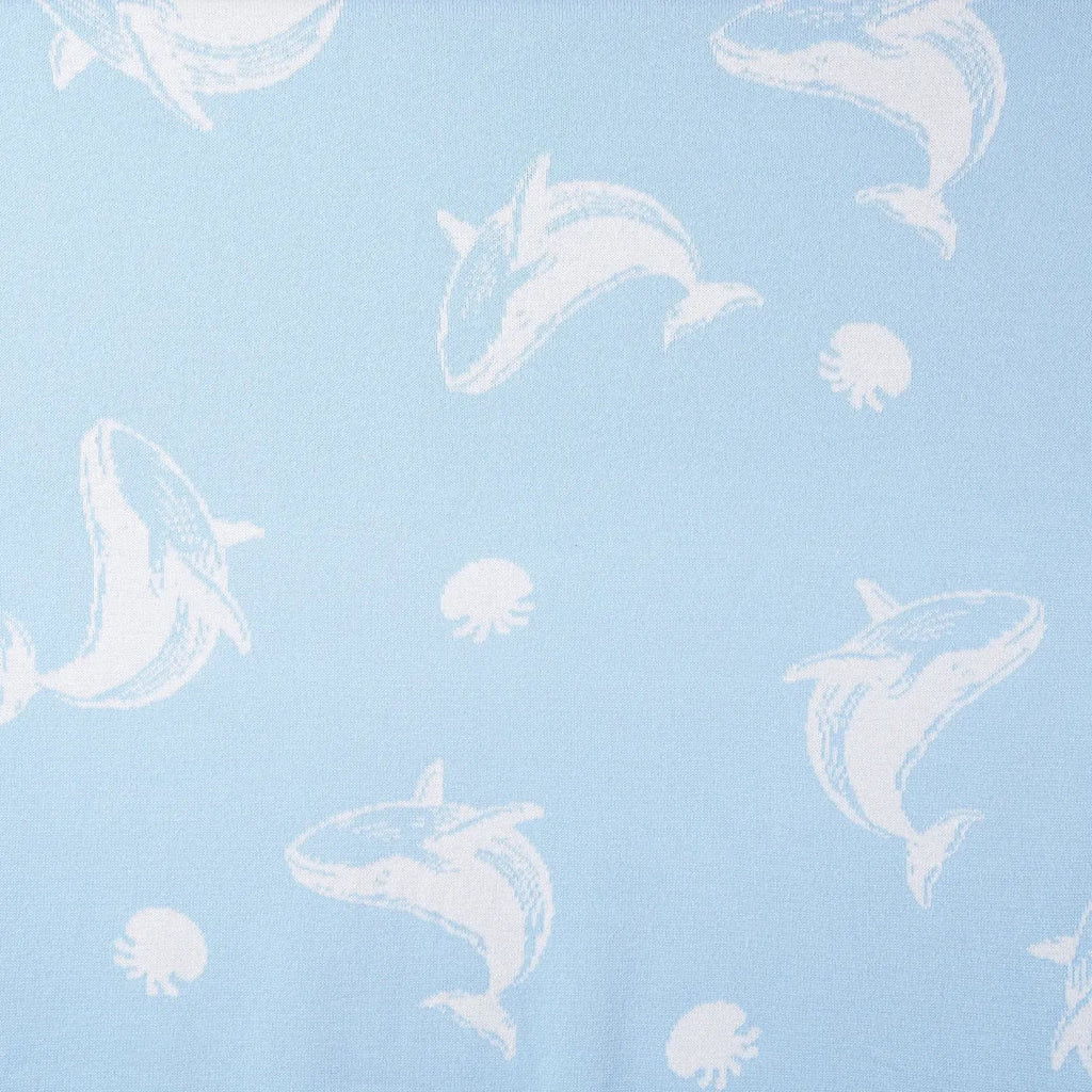 Whale Jacquard Knit Baby Blanket