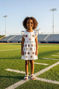 Auburn White Aubie Flutter Twirl Dress